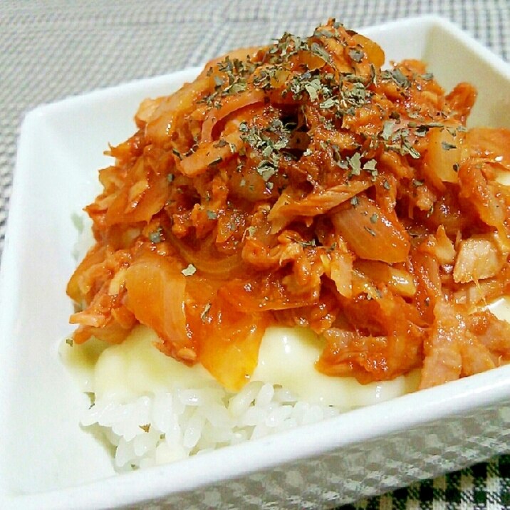 ケチャップ味❀ツナベーチーズ丼